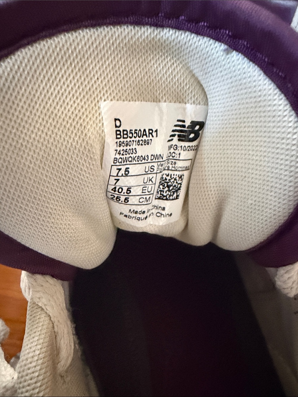 Aime Leon Dore Ald New Balance Men's White Purple 550 Leather Sneakers Womens 9 View 6
